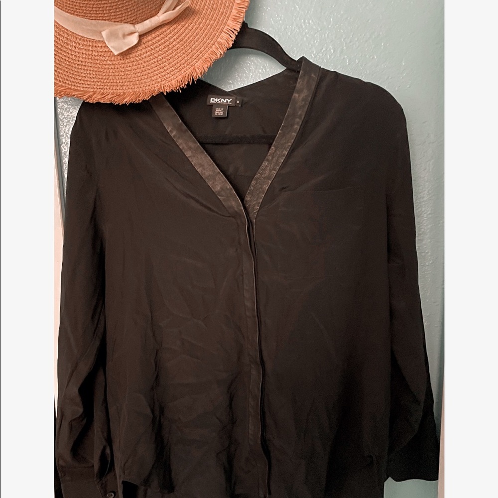 DKNY Black Long Sleeve Blouse